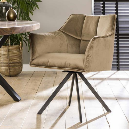 Fauteuil Rasto velours - champagne