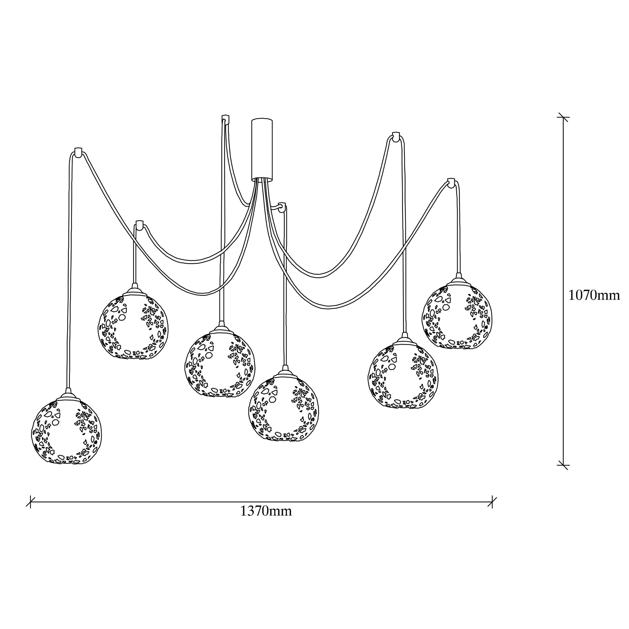 Fellini Lustre | CORPS EN MÉTAL | Noir - Image 5