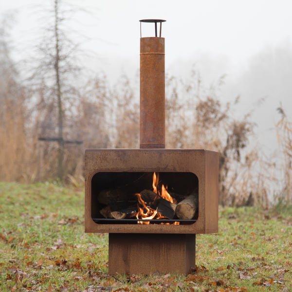 Foyer de jardin Dakota XL acier - rouille