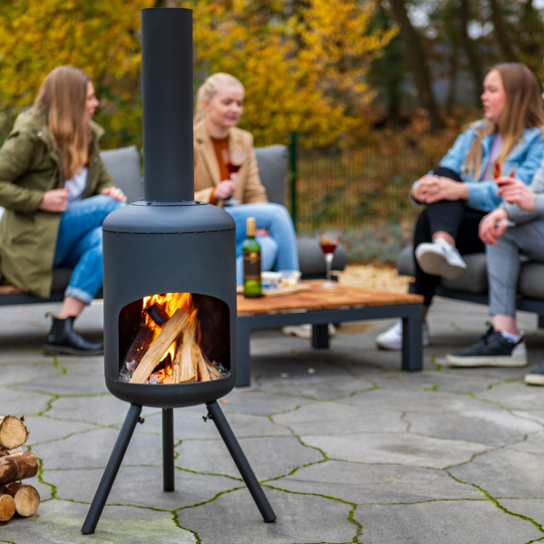 Foyer de jardin Fyr 30x115cm acier - noir