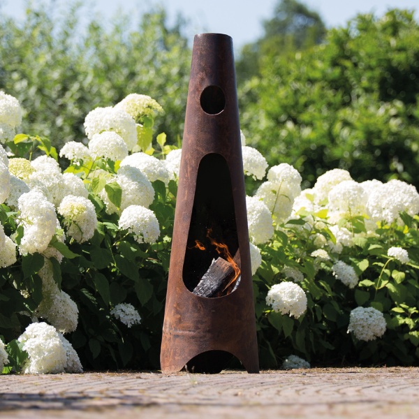 Foyer de jardin Wodan 30x110cm acier - rouille