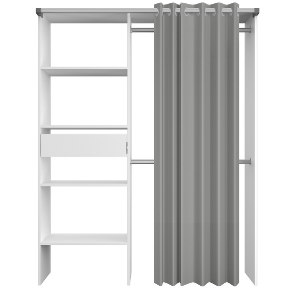 Garde-robe Barit 143cm - blanc/gris - Image 3