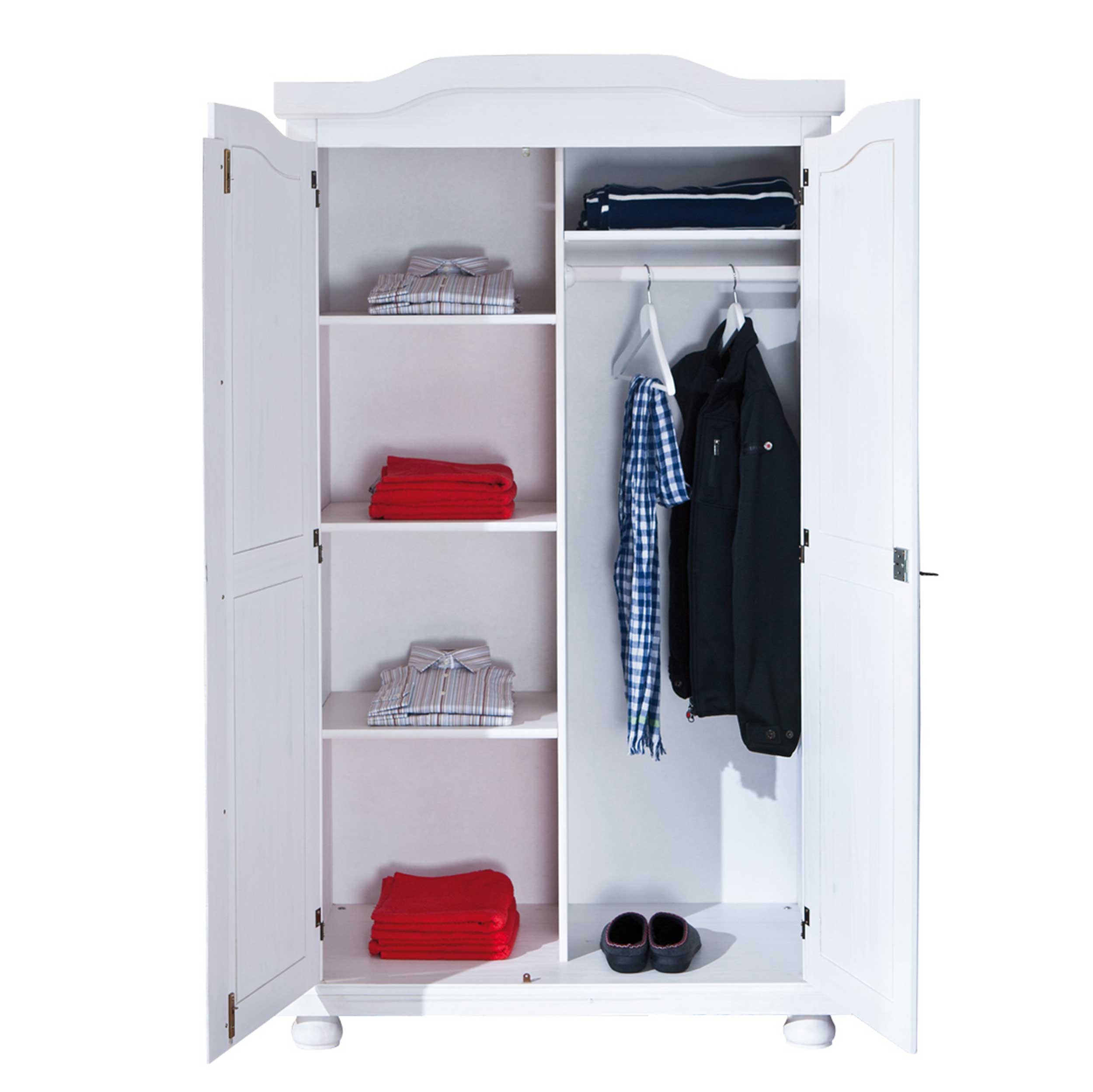 Garde-robe Bastian 104cm avec 2 portes - blanc - Image 2