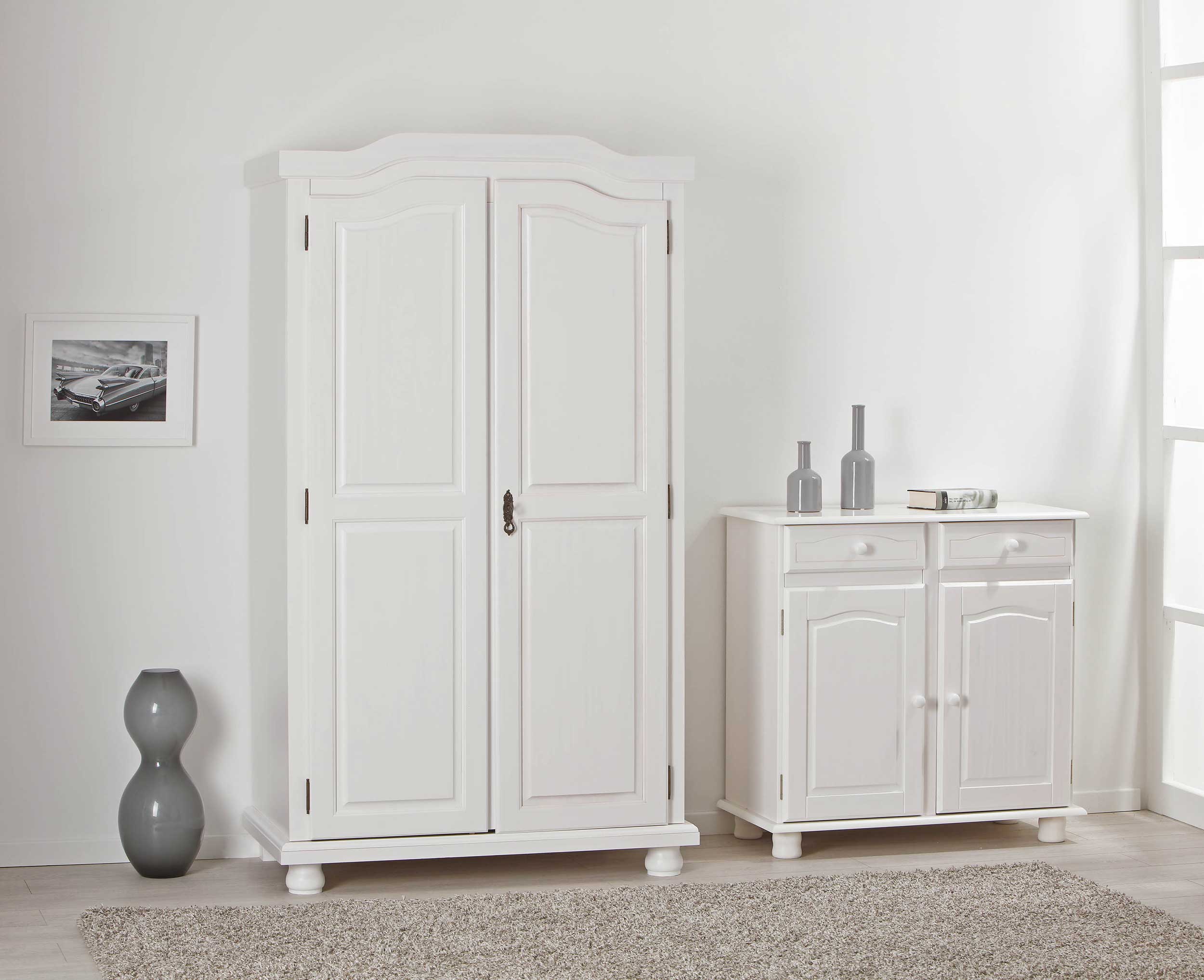 Garde-robe Bastian 104cm avec 2 portes - blanc - Image 9