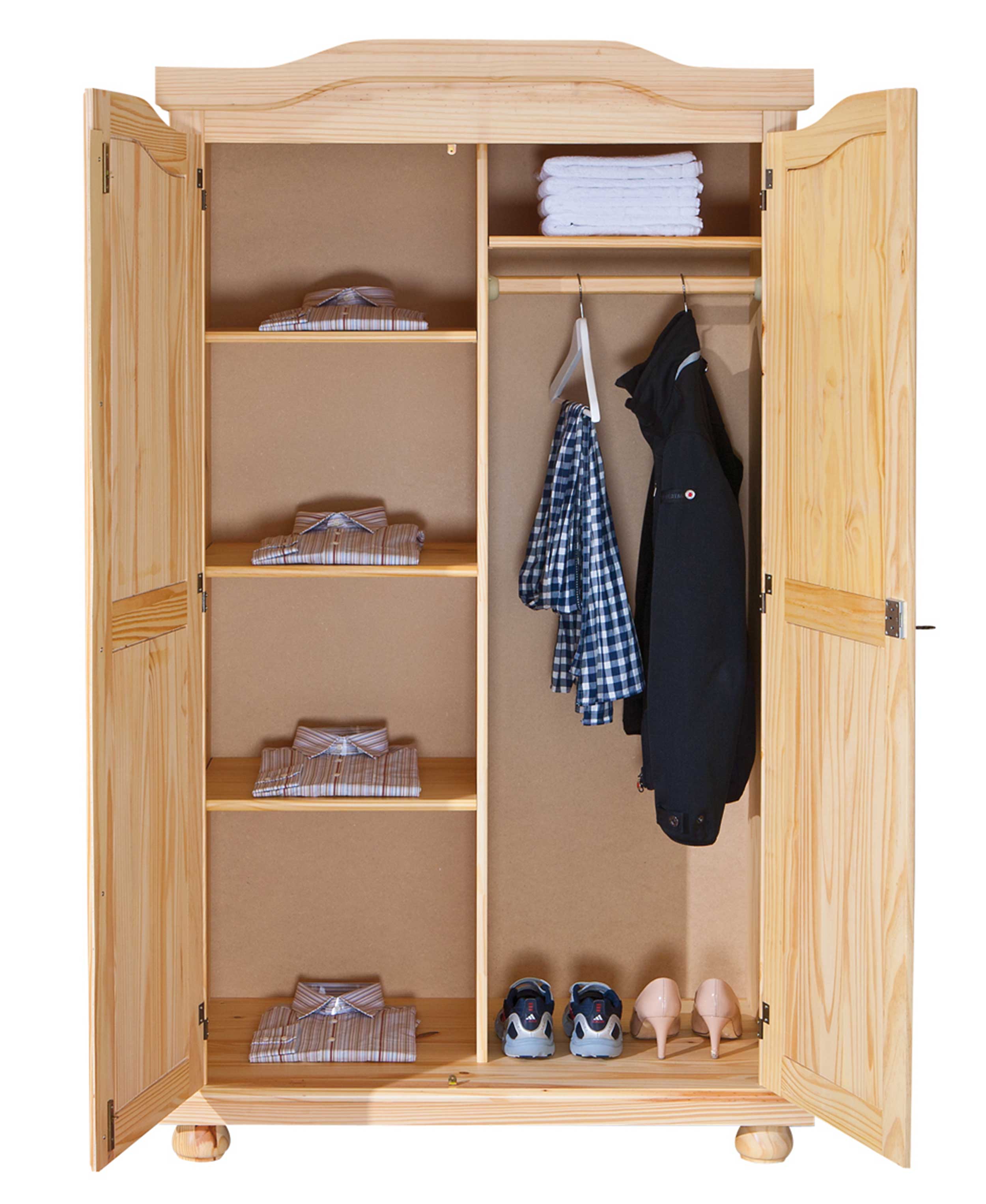 Garde-robe Bastian 104cm avec 2 portes - bois de pin - Image 8