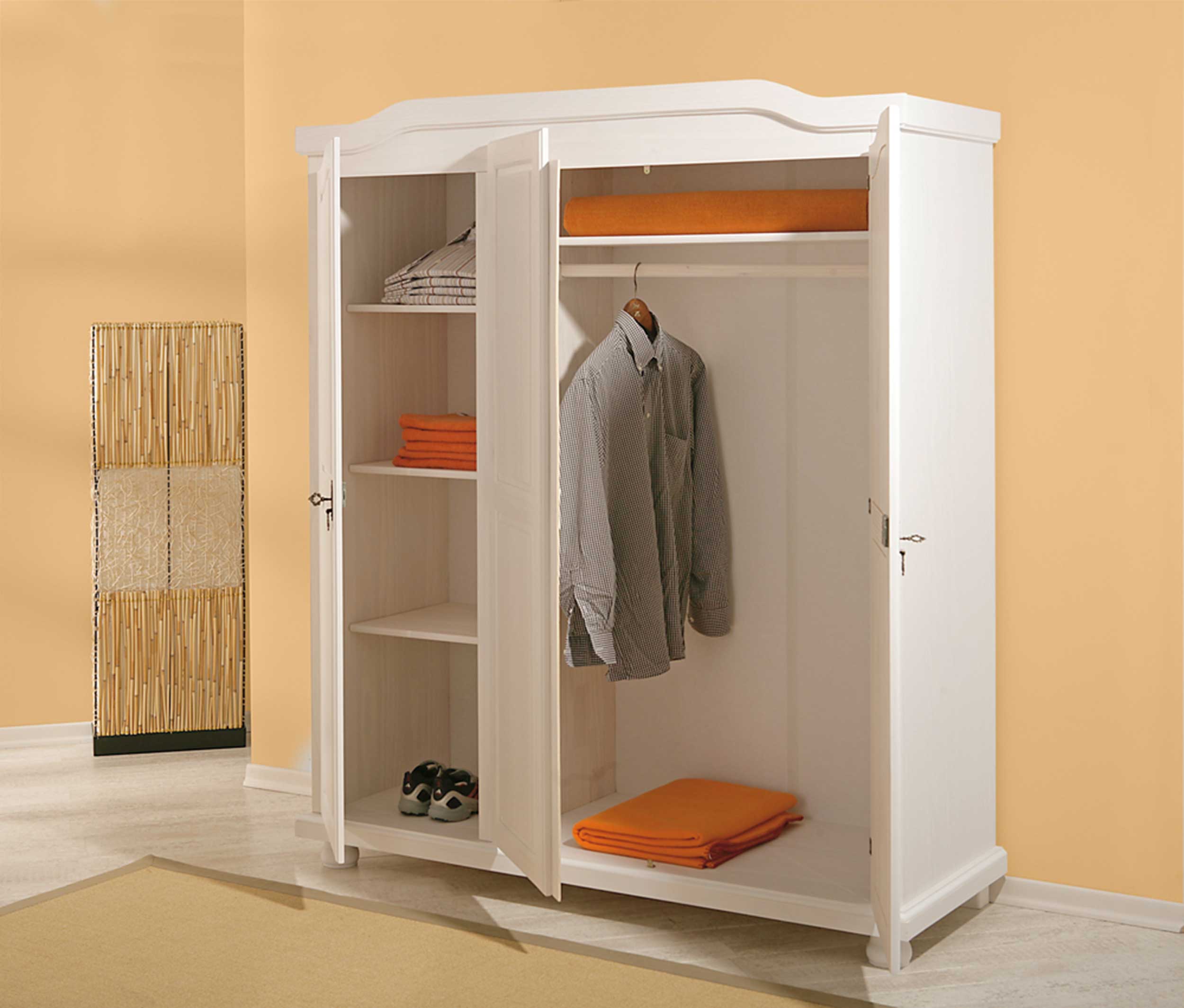 Garde-robe Bastian 150cm avec 3 portes - blanc - Image 11