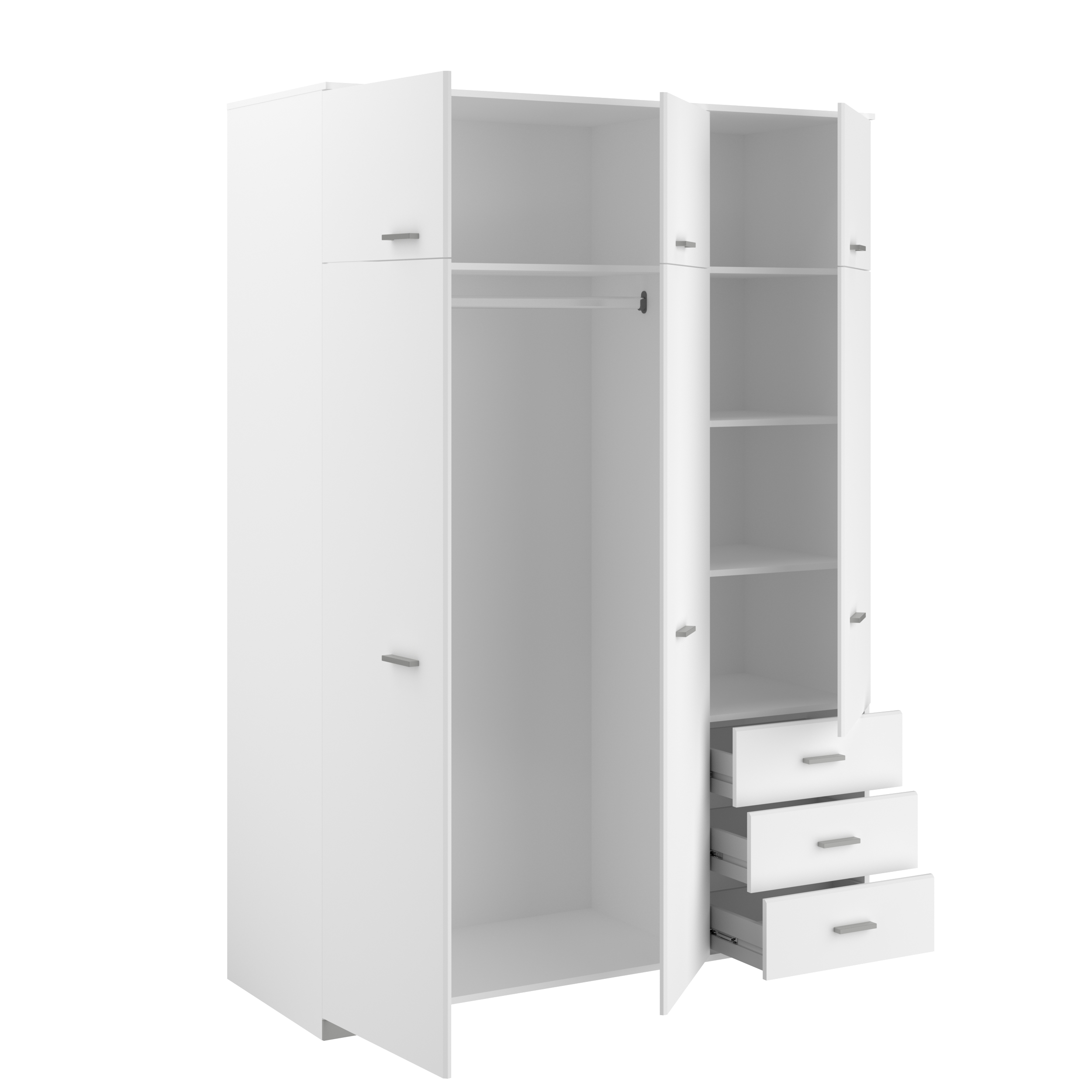 Garde-robe Gemma 146cm avec 6 portes - blanc - Image 3
