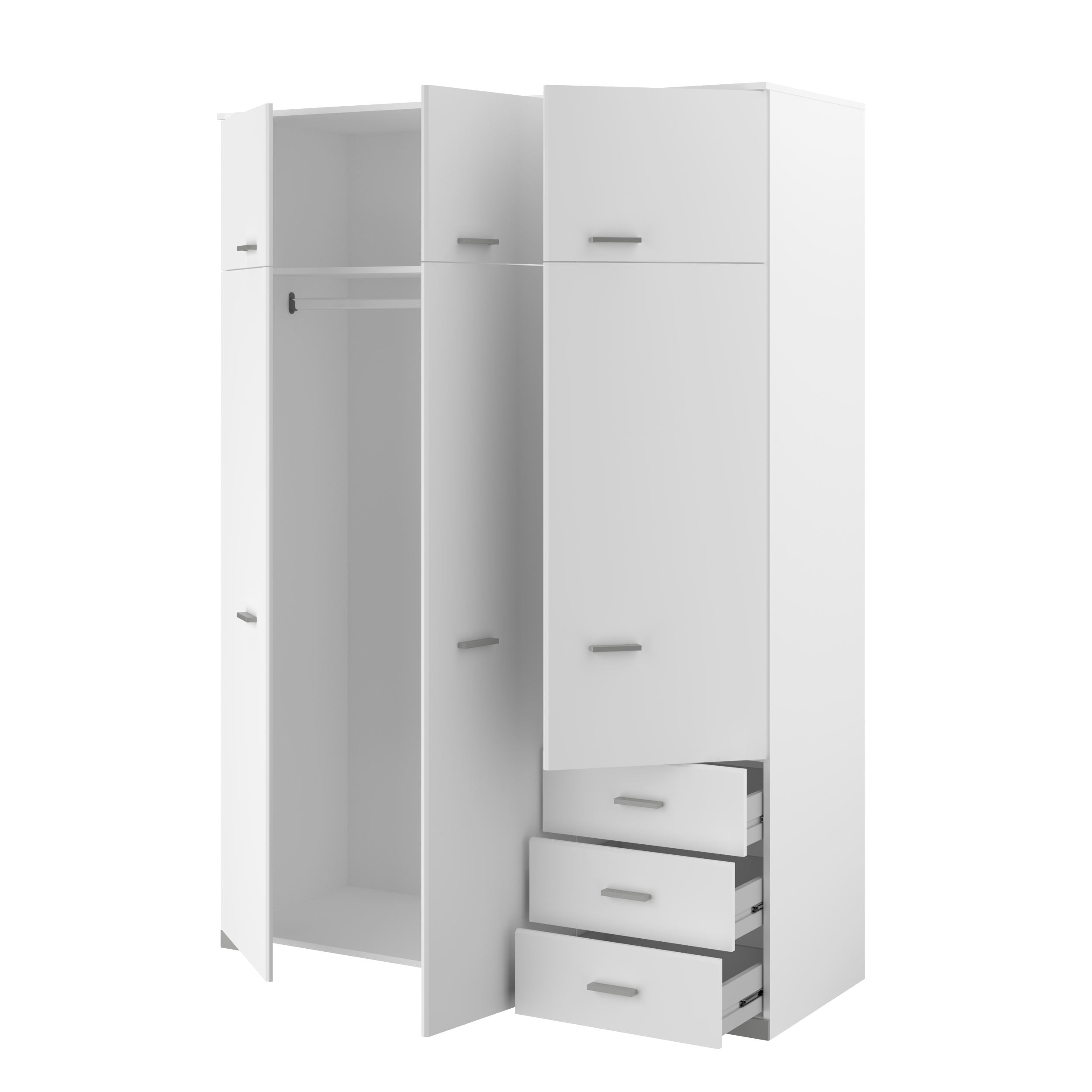 Garde-robe Gemma 146cm avec 6 portes - blanc - Image 4