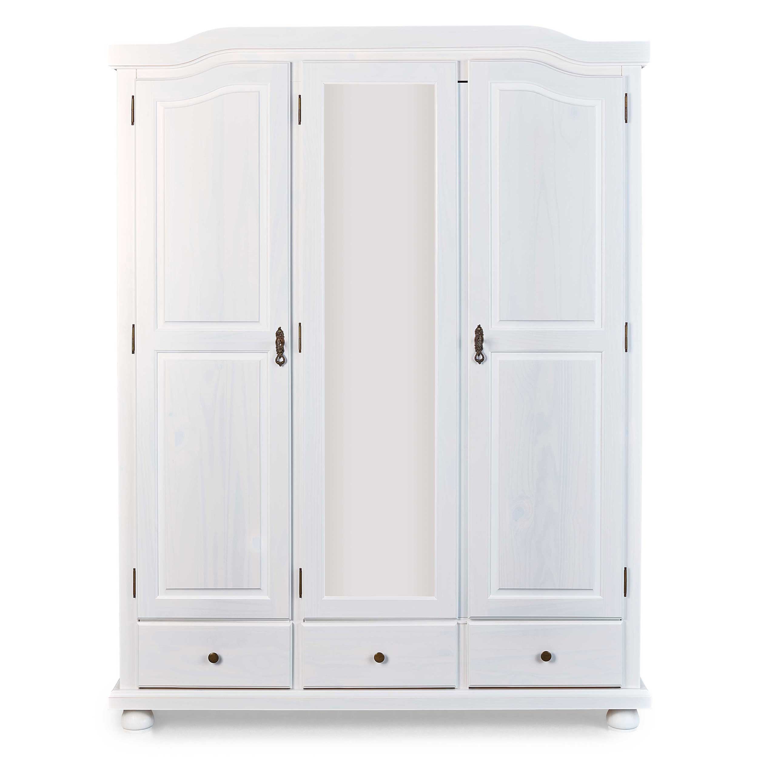 Garde-robe Karel 150cm avec 3 portes & miroir - blanc - Image 11