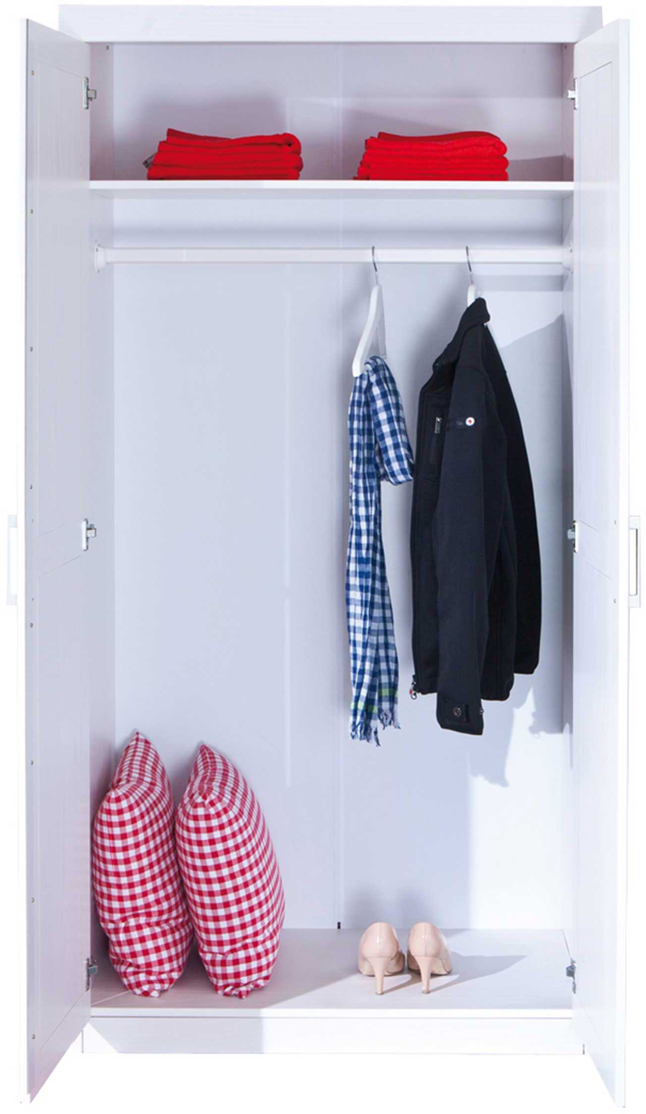 Garde-robe Léon 95cm avec 2 portes - blanc - Image 3