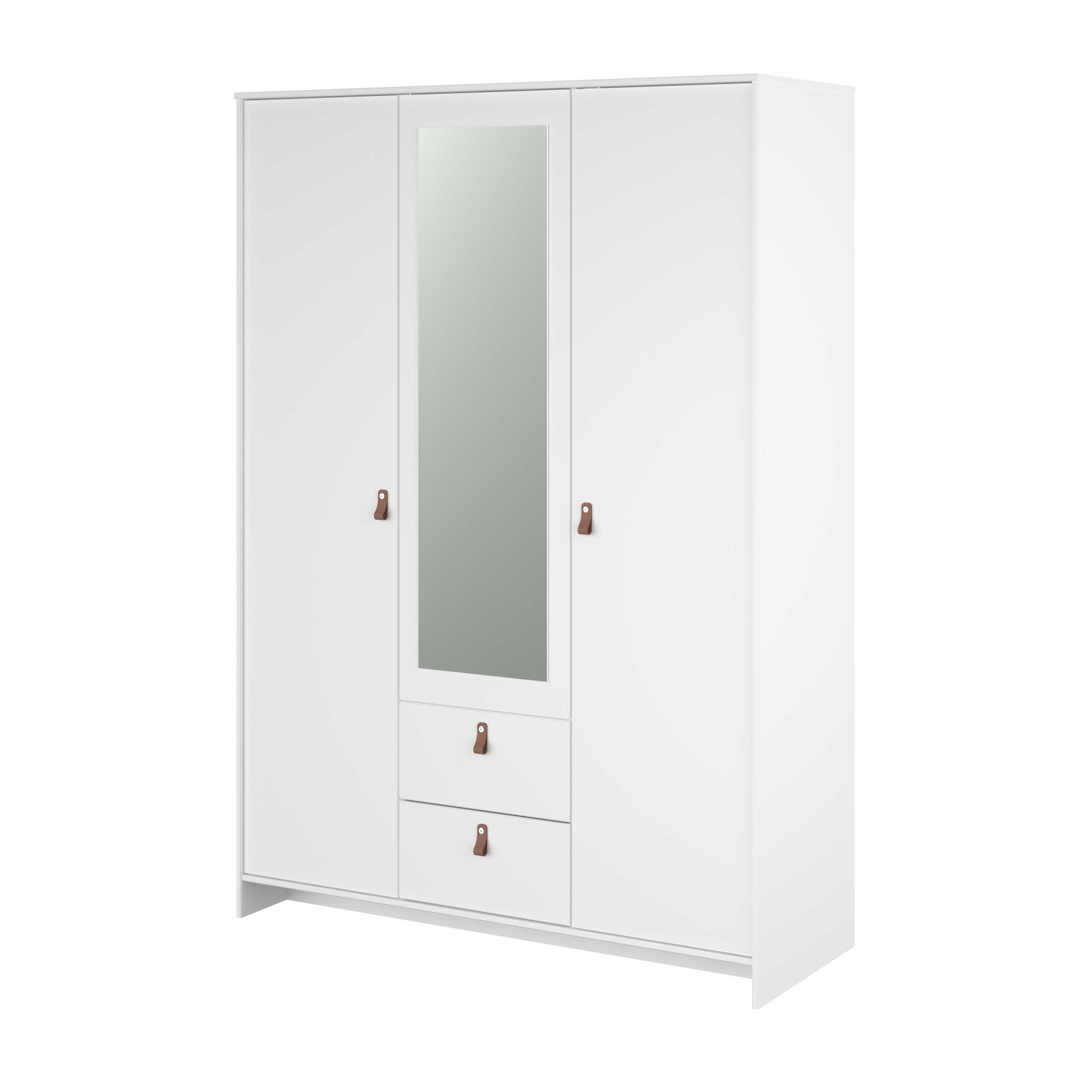 Garde-robe Minty 137cm, 3 portes & 2 tiroirs - blanc - Image 8