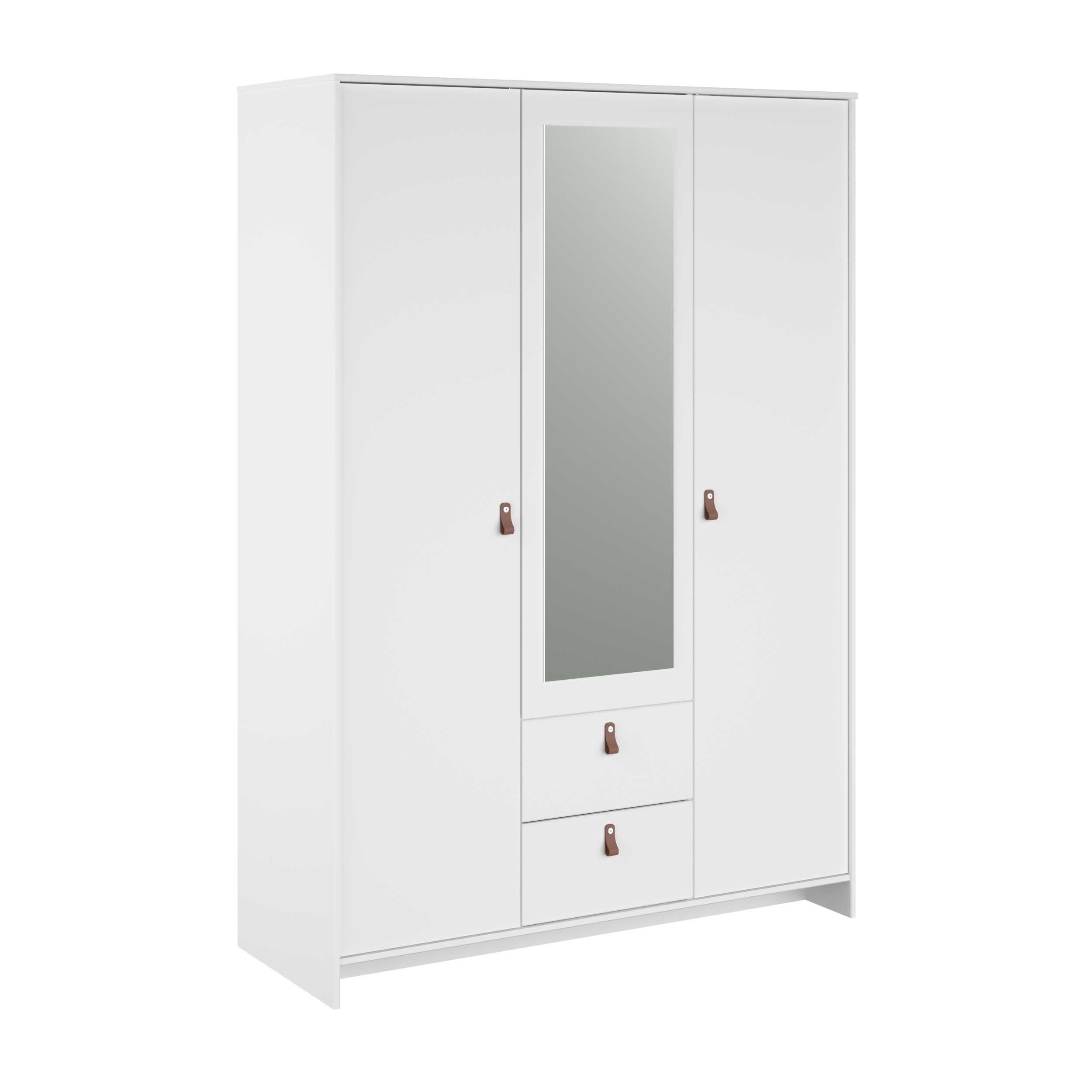 Garde-robe Minty 137cm, 3 portes & 2 tiroirs - blanc - Image 10