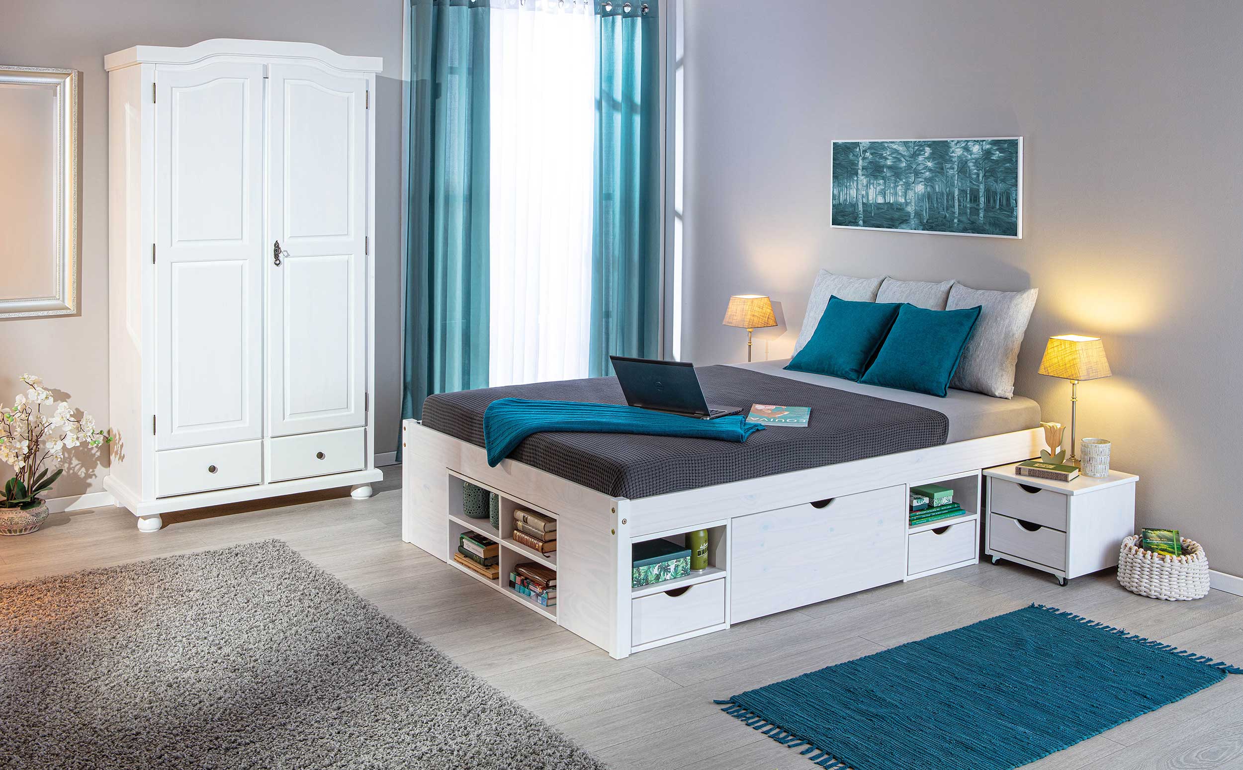 Garde-robe Ruth 104cm avec 2 portes - blanc - Image 6