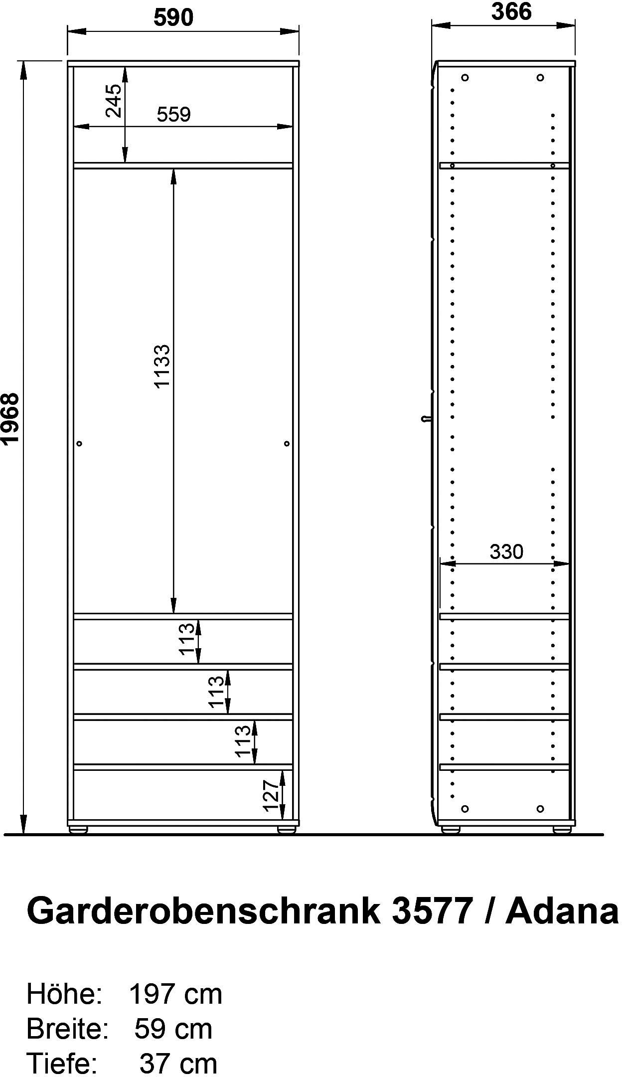 Garderobe Allan 59cm avec 2 portes - blanc - Image 5