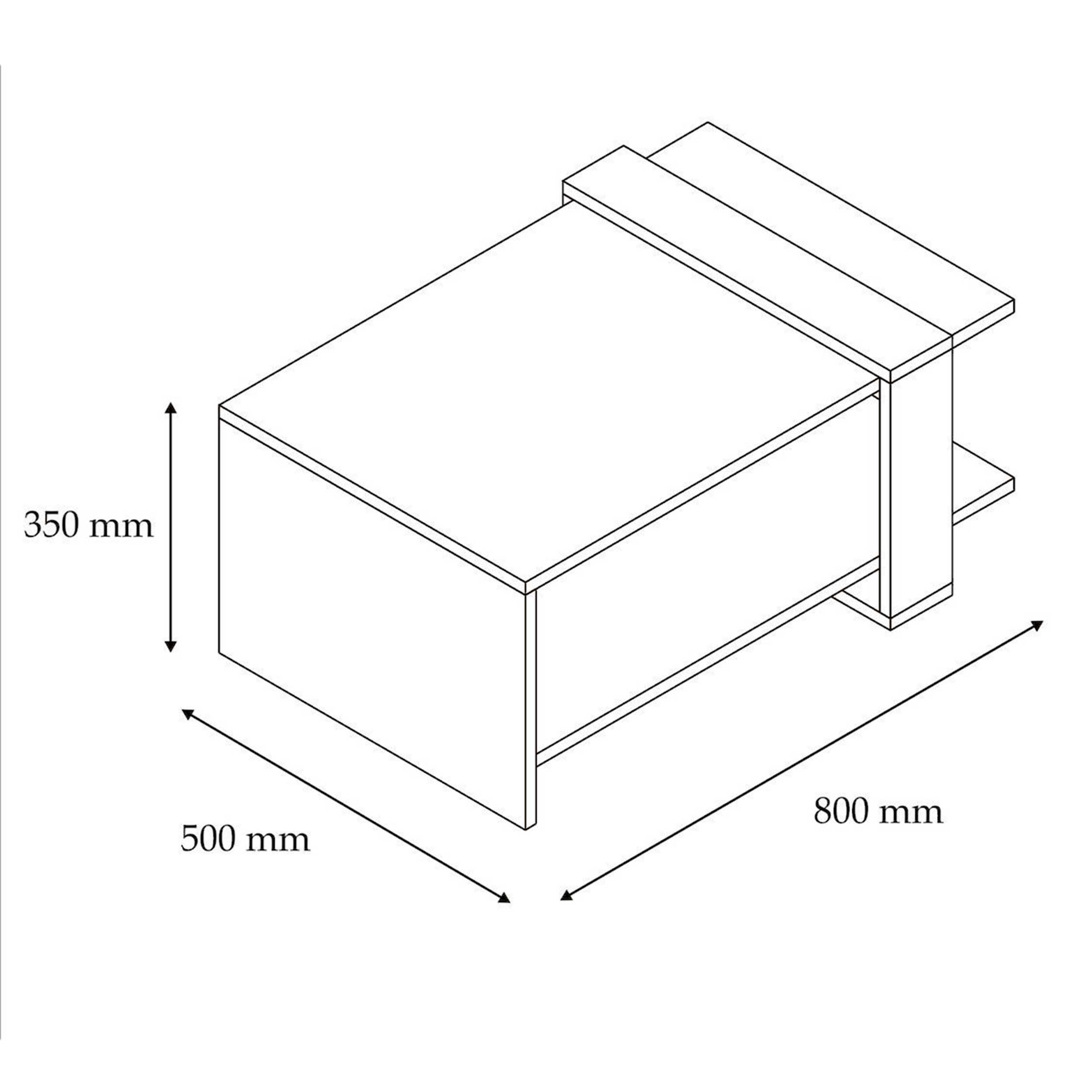 Gaye Table basse | 100 % MÉLAMINÉ | Noyer, Blanc - Image 2
