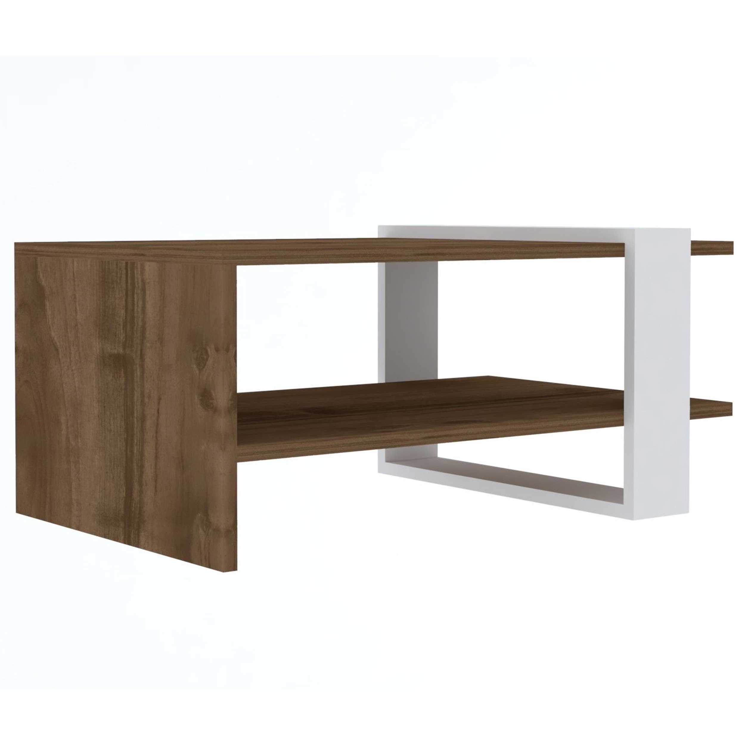 Gaye Table basse | 100 % MÉLAMINÉ | Noyer, Blanc - Image 3