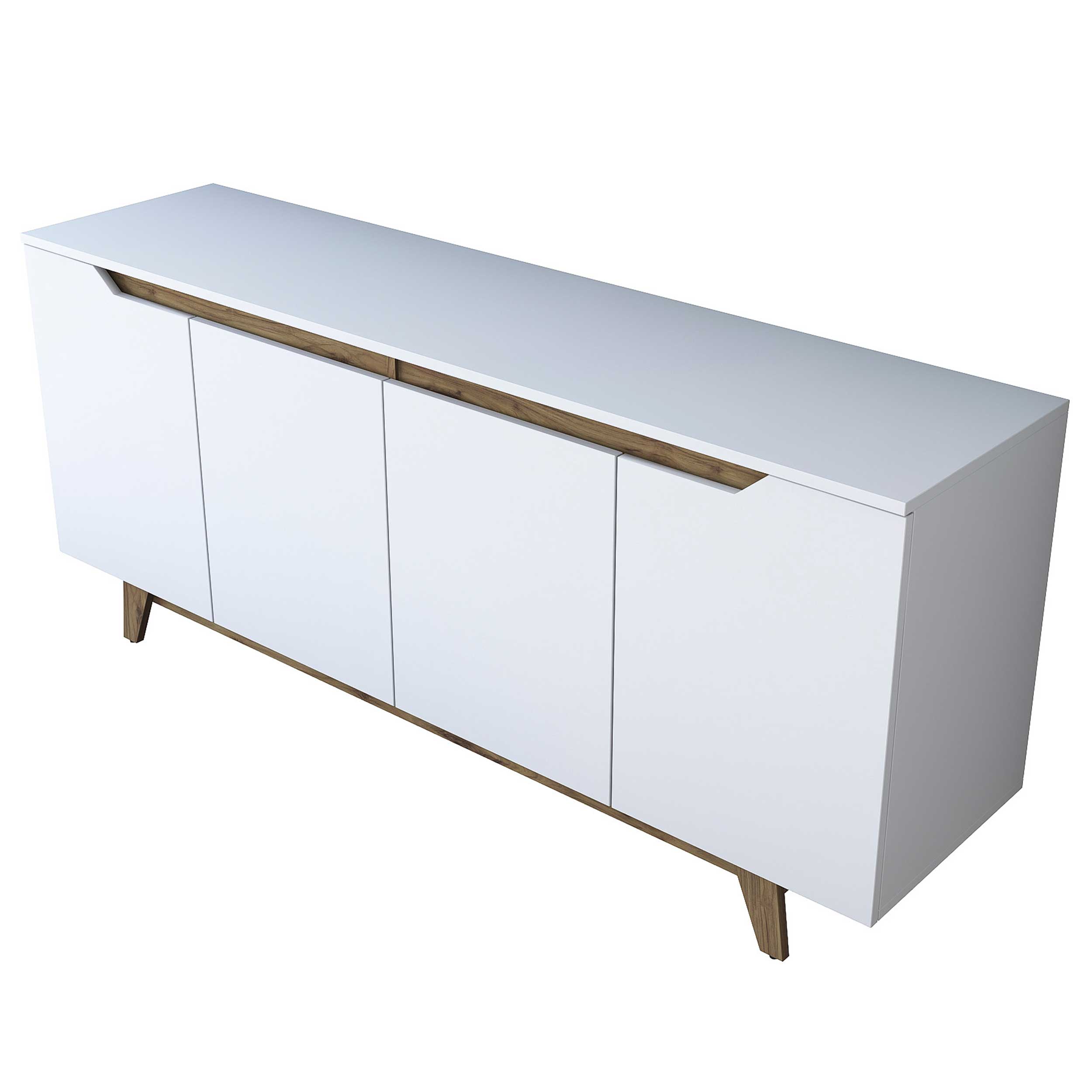 GD102 Console | 100 % MÉLAMINE | Blanc, Noyer - Image 4