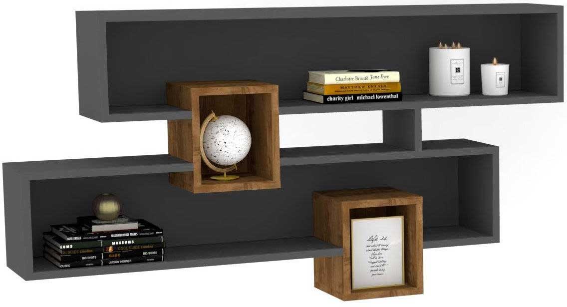 Karen Étagère murale | 100 % MÉLAMINE | Noyer, Anthracite - Image 6