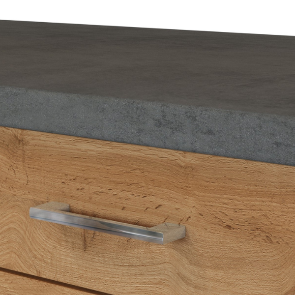 Kitchenette forme L Sorrella 270cm avec four, lave-vaisselle et réfrigérateur - chêne/graphite - Image 8