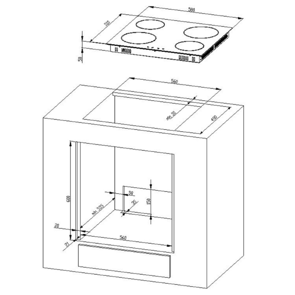 Kitchenette Ragnar 280cm avec micro-ondes, réfrigérateur, four et lave-vaisselle - blanc brillant - Image 8