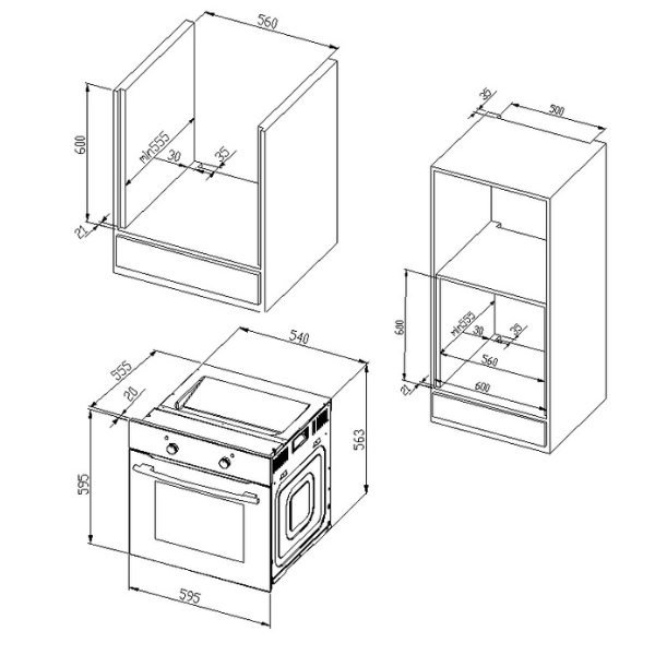 Kitchenette Ragnar 300cm avec espace pour réfrigérateur, four et lave-vaisselle - anthracite brillant - Image 8