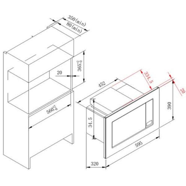 Kitchenette Ragnar 330cm avec four, micro-ondes et réfrigérateur - anthracite brillant - Image 4