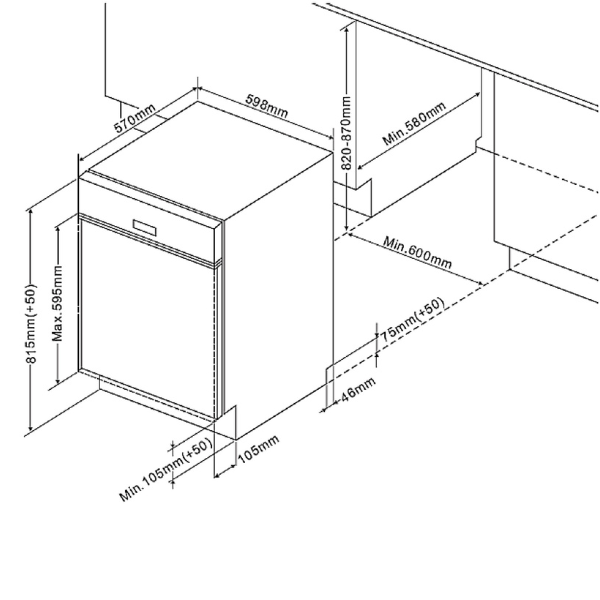 Kitchenette Ragnar 330cm avec lave-vaisselle et four - anthracite brillant - Image 7