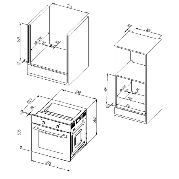 Kitchenette Ragnar 360cm avec espace pour réfrigérateur-congélateur, lave-vaisselle et four - anthracite brillant - Image 9