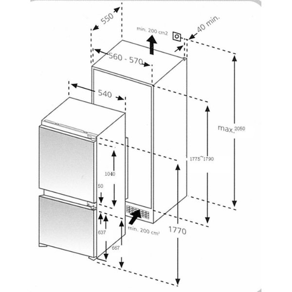 Kitchenette Ragnar 380cm avec espace pour réfrigérateur-congélateur et four - blanc brillant - Image 6