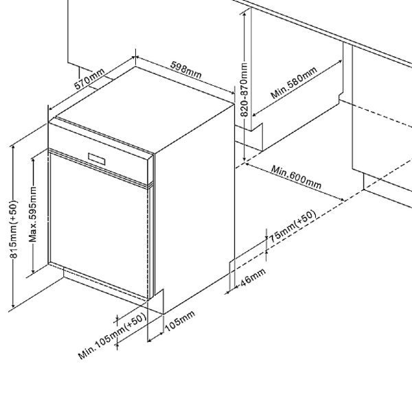 Kitchenette Ragnar 390cm avec espace pour réfrigérateur-congélateur, lave-vaisselle et four - anthracite brillant - Image 6