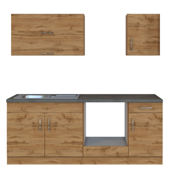 Kitchenette Sorrella 210cm avec espace pour four - chêne - Image 12