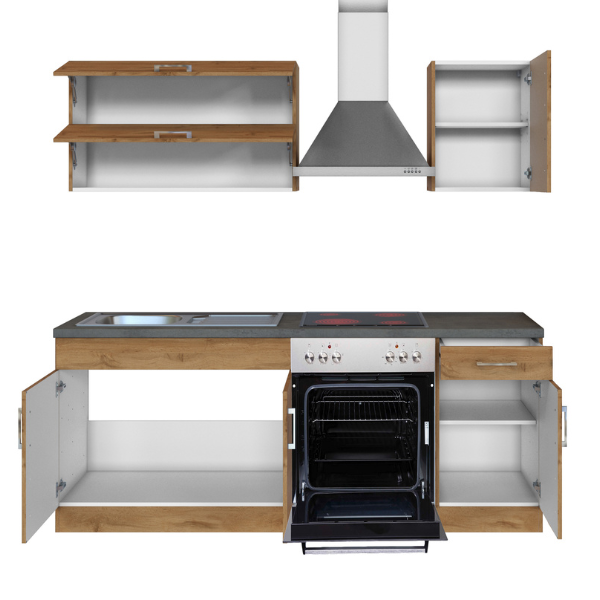 Kitchenette Sorrella 210cm avec four - chêne - Image 11