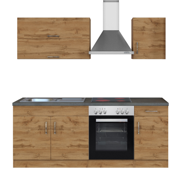 Kitchenette Sorrella 210cm avec four - chêne - Image 12