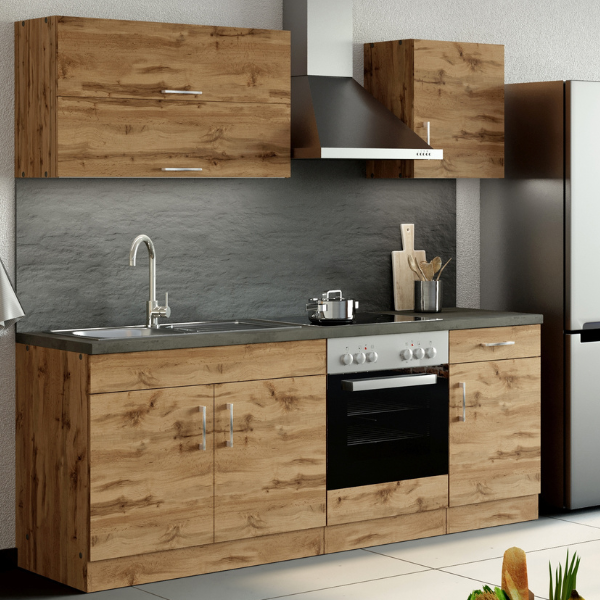 Kitchenette Sorrella 210cm avec four - chêne