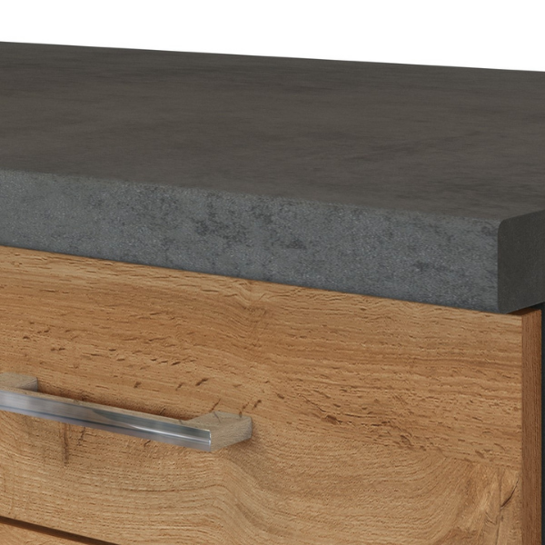 Kitchenette Sorrella 270cm avec espace pour four et réfrigérateur - chêne/graphite - Image 5