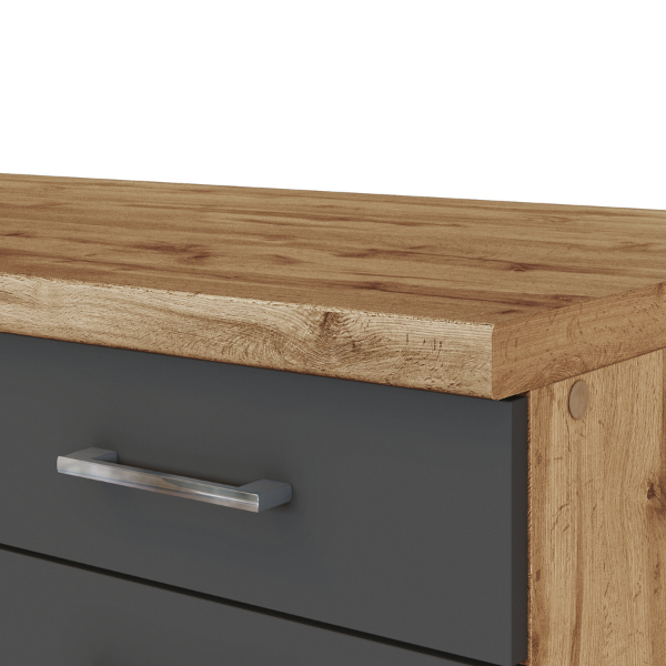 Kitchenette Sorrella 270cm avec four et réfrigérateur - anthracite/chêne - Image 7