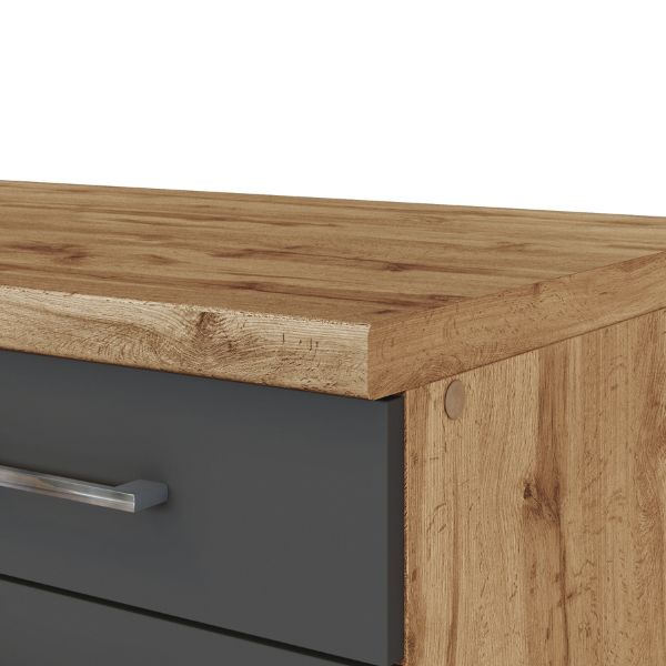 Kitchenette Sorrella 270cm avec lave-vaisselle, four et réfrigérateur - anthracite/chêne - Image 8