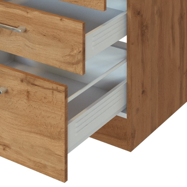 Kitchenette Sorrella 270cm avec lave-vaisselle, four et réfrigérateur - chêne - Image 7