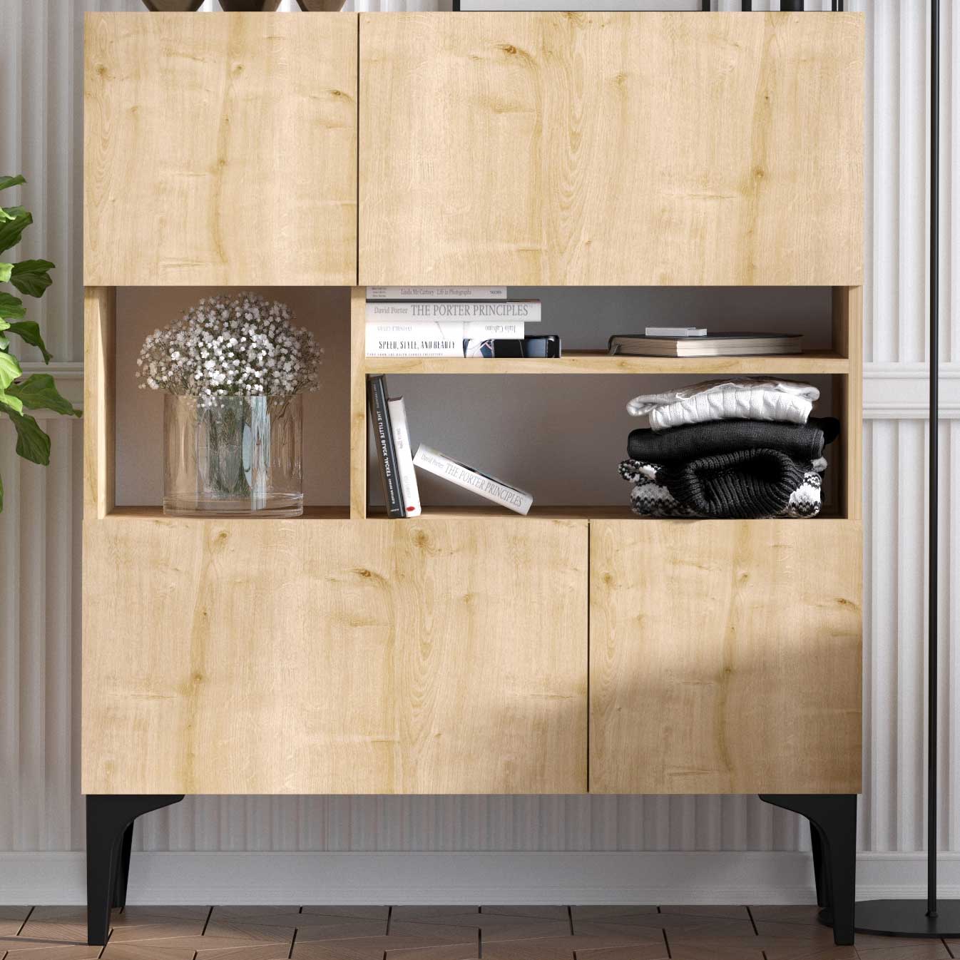 Krista Console | 100 % MÉLAMINE | Chêne saphir