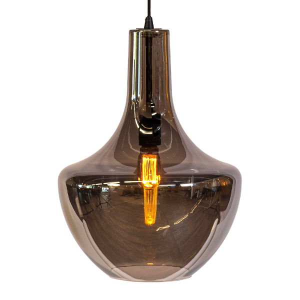 Lampe suspendue Fumé 37cm - verre fumé - Image 5