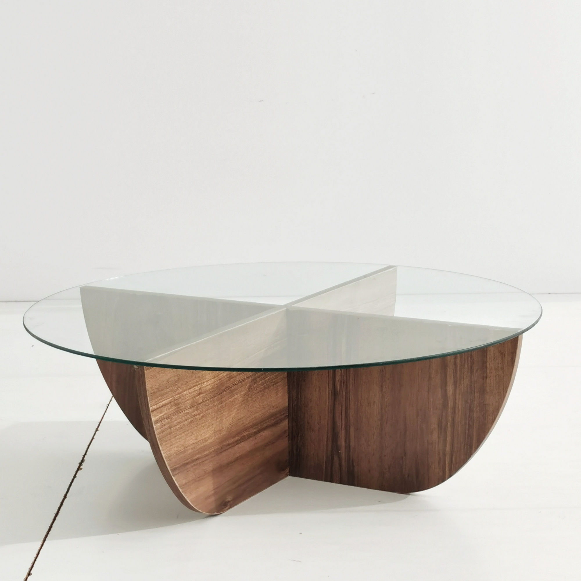 Lily Table basse | VERRE TREMPÉ | Noyer - Image 2