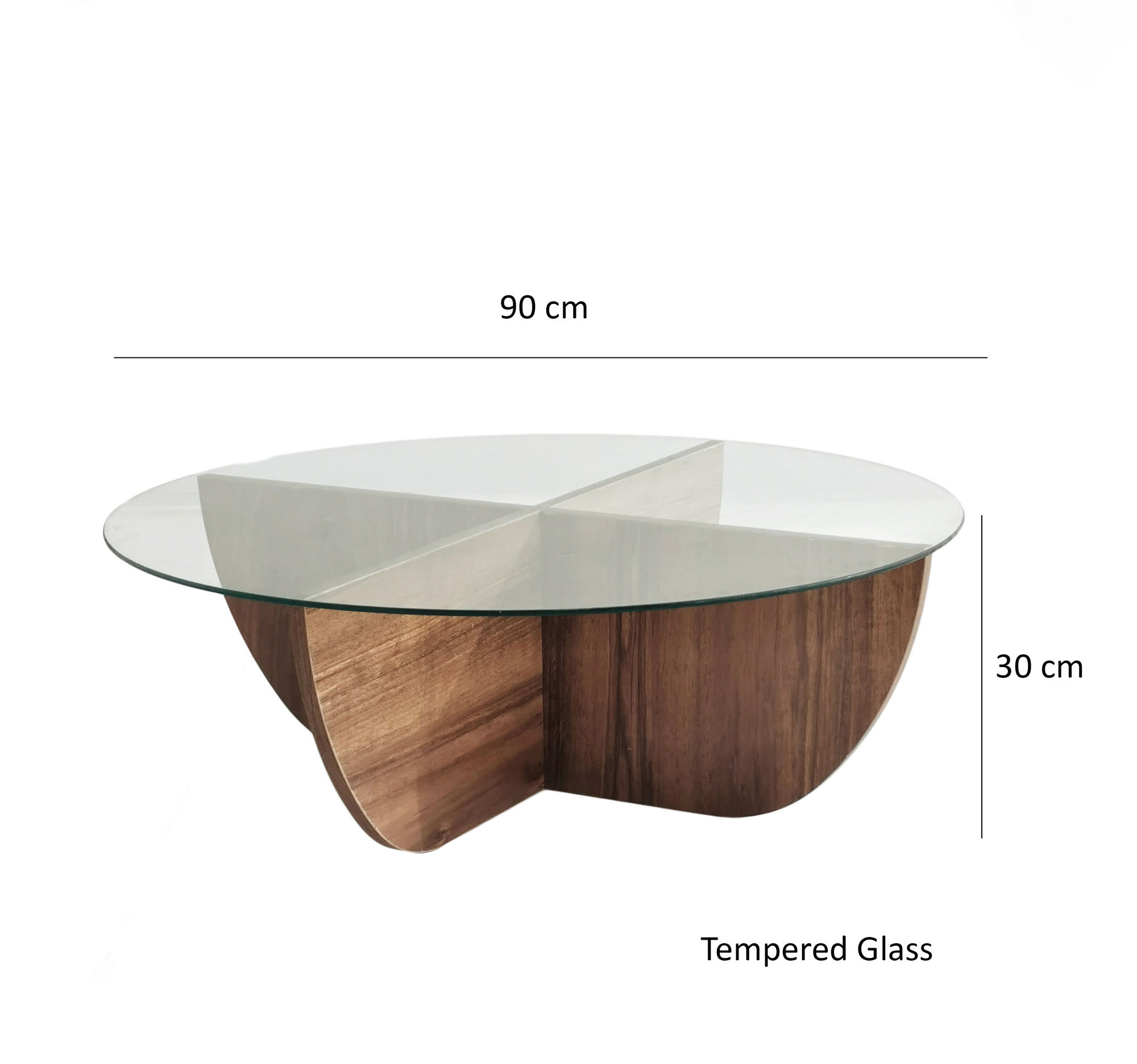Lily Table basse | VERRE TREMPÉ | Noyer - Image 3