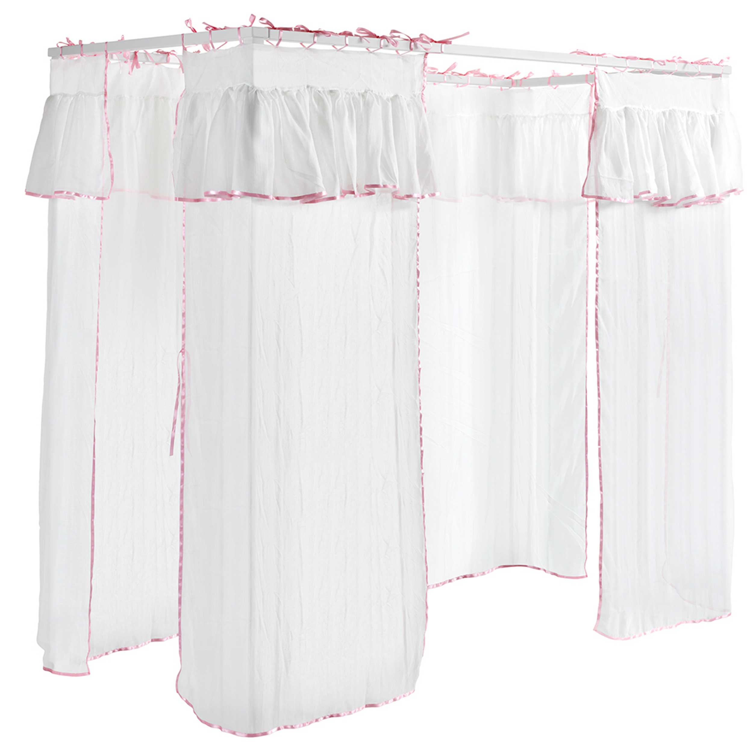 Lit à baldaquin Amori 90x200cm avec tiroir de lit et voile - blanc - Image 4