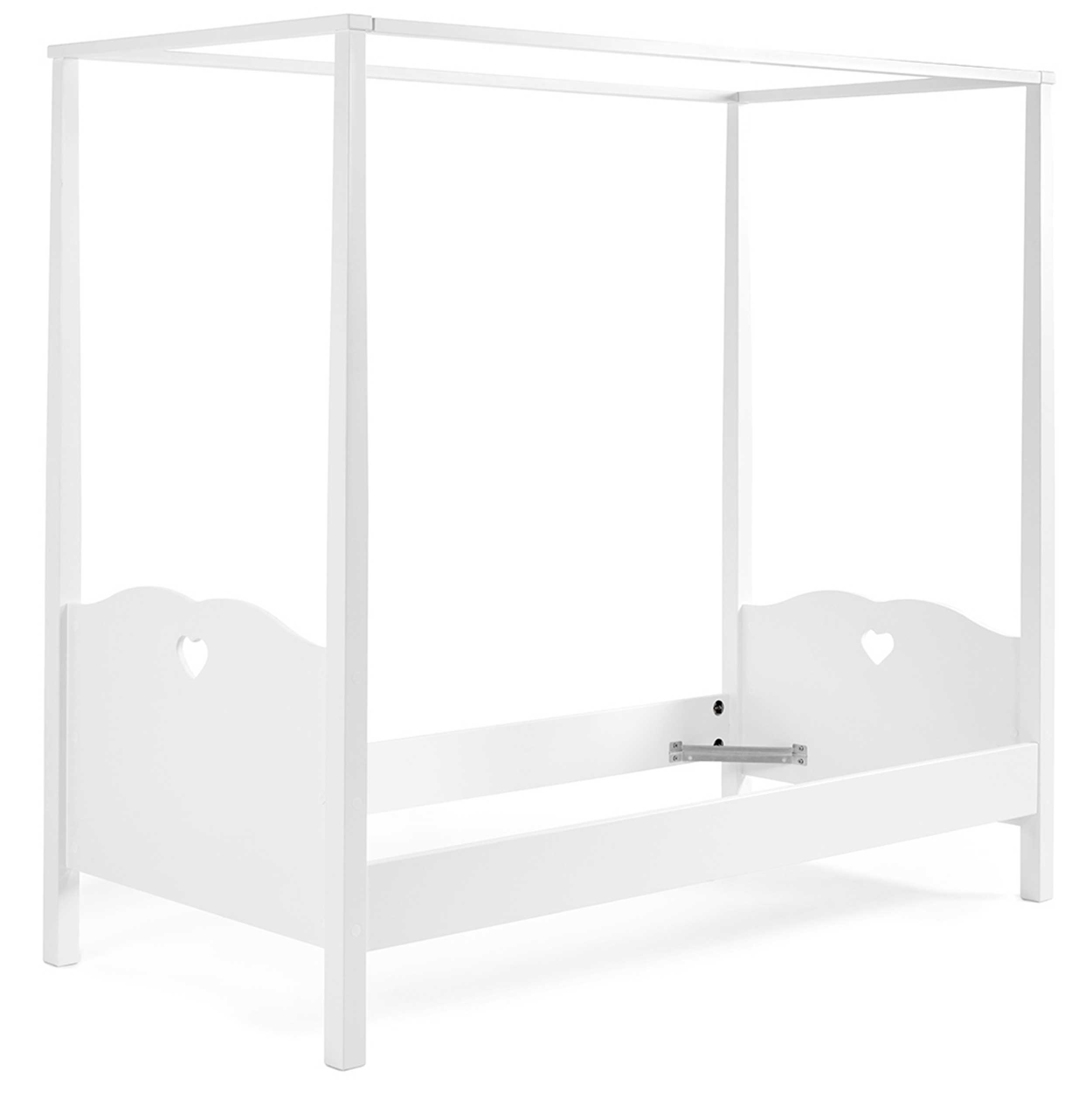 Lit à baldaquin Amori 90x200cm avec tiroir de lit et voile - blanc - Image 7