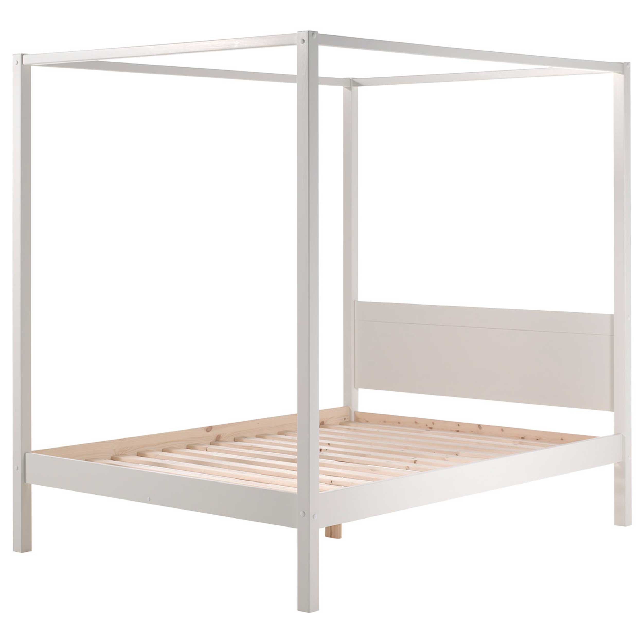 Lit à baldaquin Charlotte 140x200 avec voile - blanc - Image 5