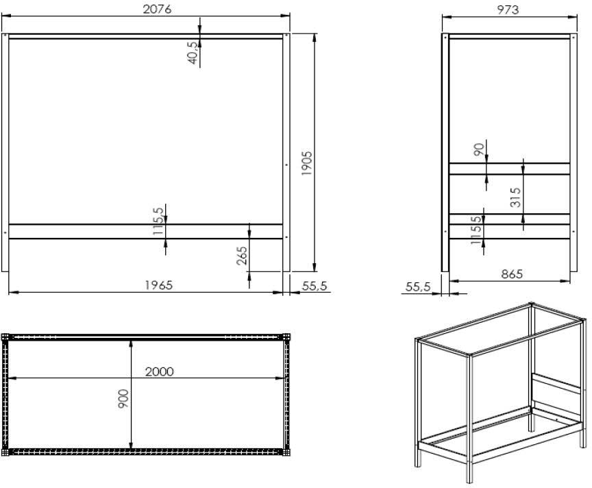 Lit à baldaquin Charlotte 90x200 - blanc - Image 2