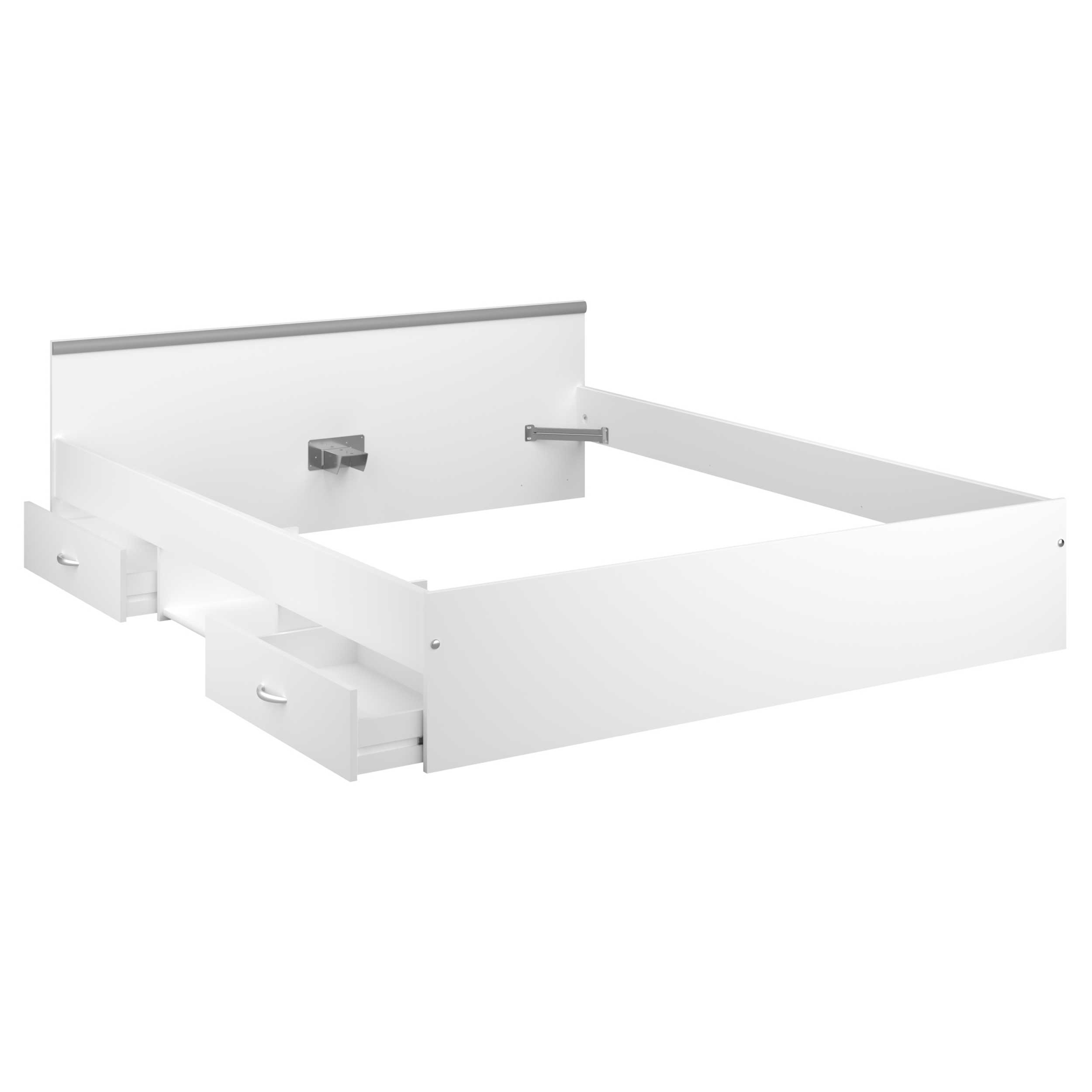 Lit Alma 140x190cm avec tiroirs - blanc - Image 3
