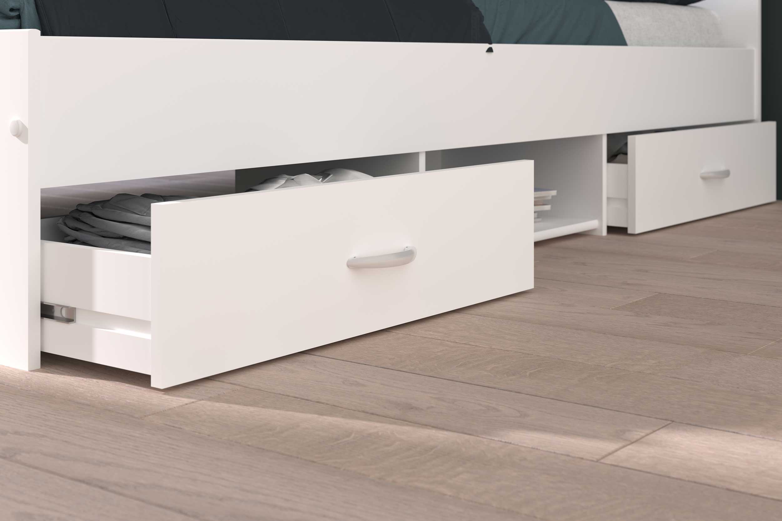 Lit Alma 140x190cm avec tiroirs - blanc - Image 9