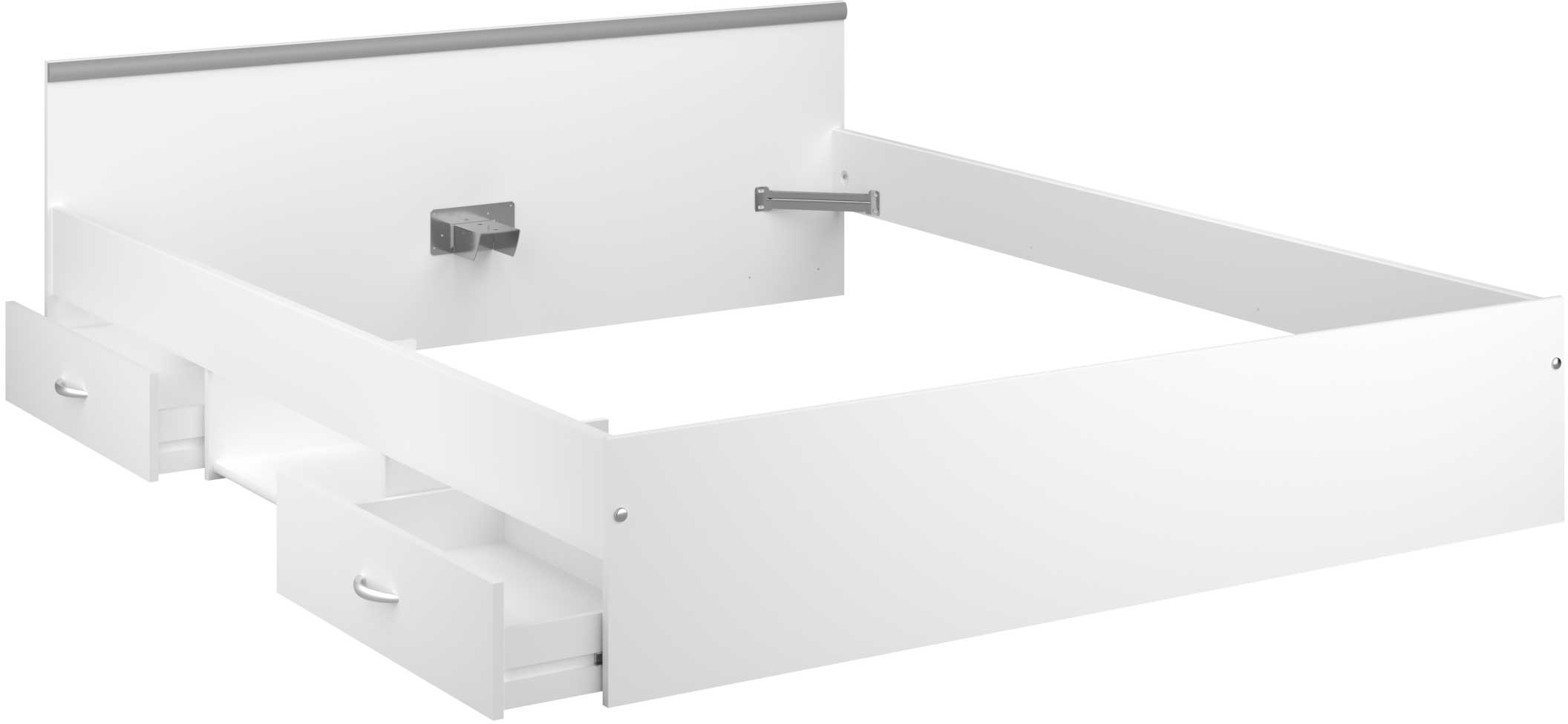 Lit Alma 140x200cm avec 2 tiroirs - blanc - Image 4