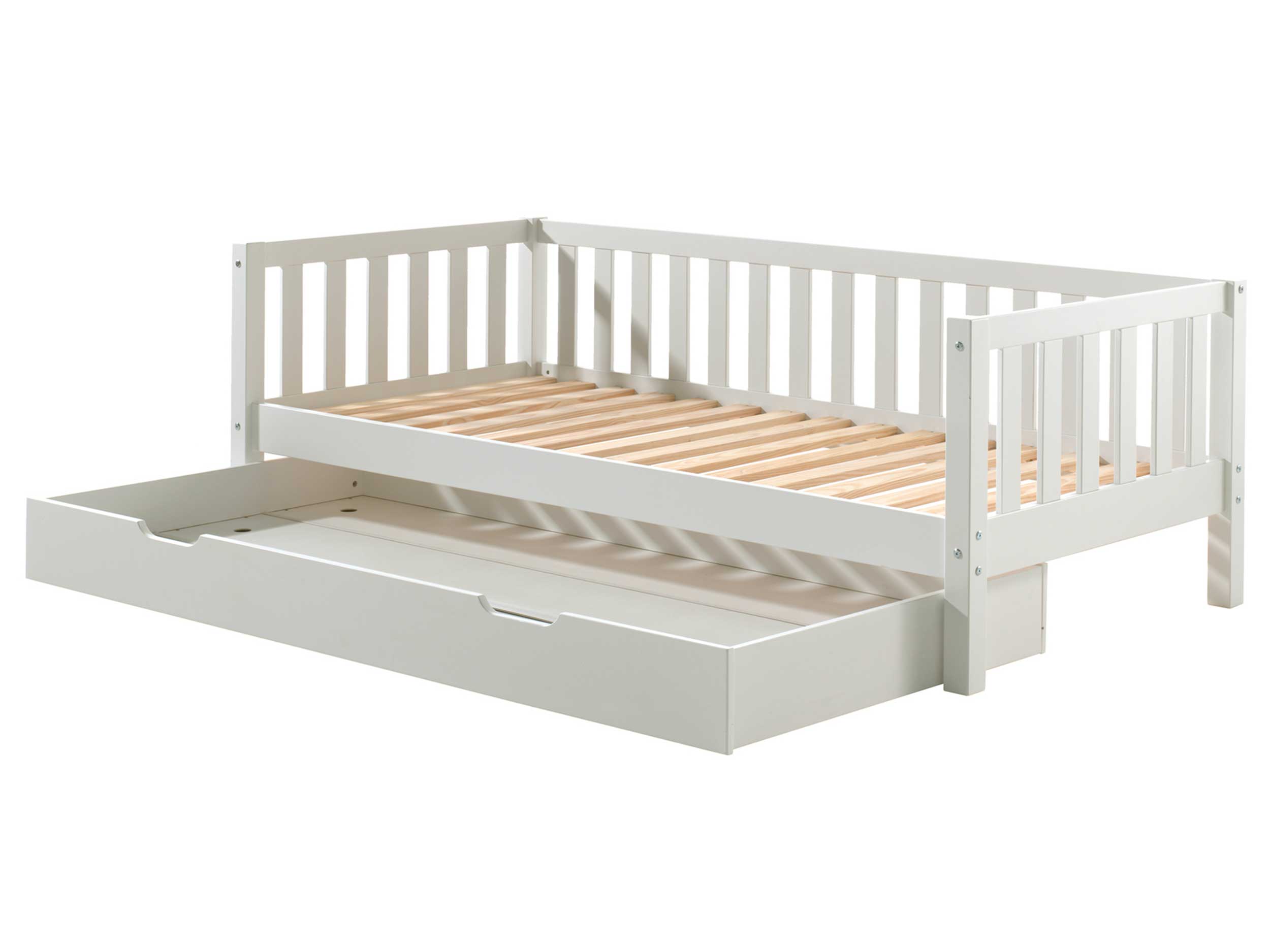 Lit banquette Friedrich 90x200 avec tiroir de lit bois pin - blanc - Image 7